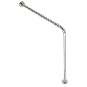 90° Floor To Wall Grab Bar, No Outrigger, Stainless Steel