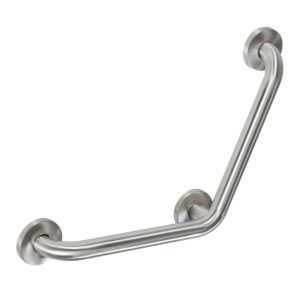 110° Angled Grab Bar, 3 Flange, Stainless Steel