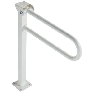 31" Folding Grab Bar on Floor Mount Pedestal, Vinyl Coated